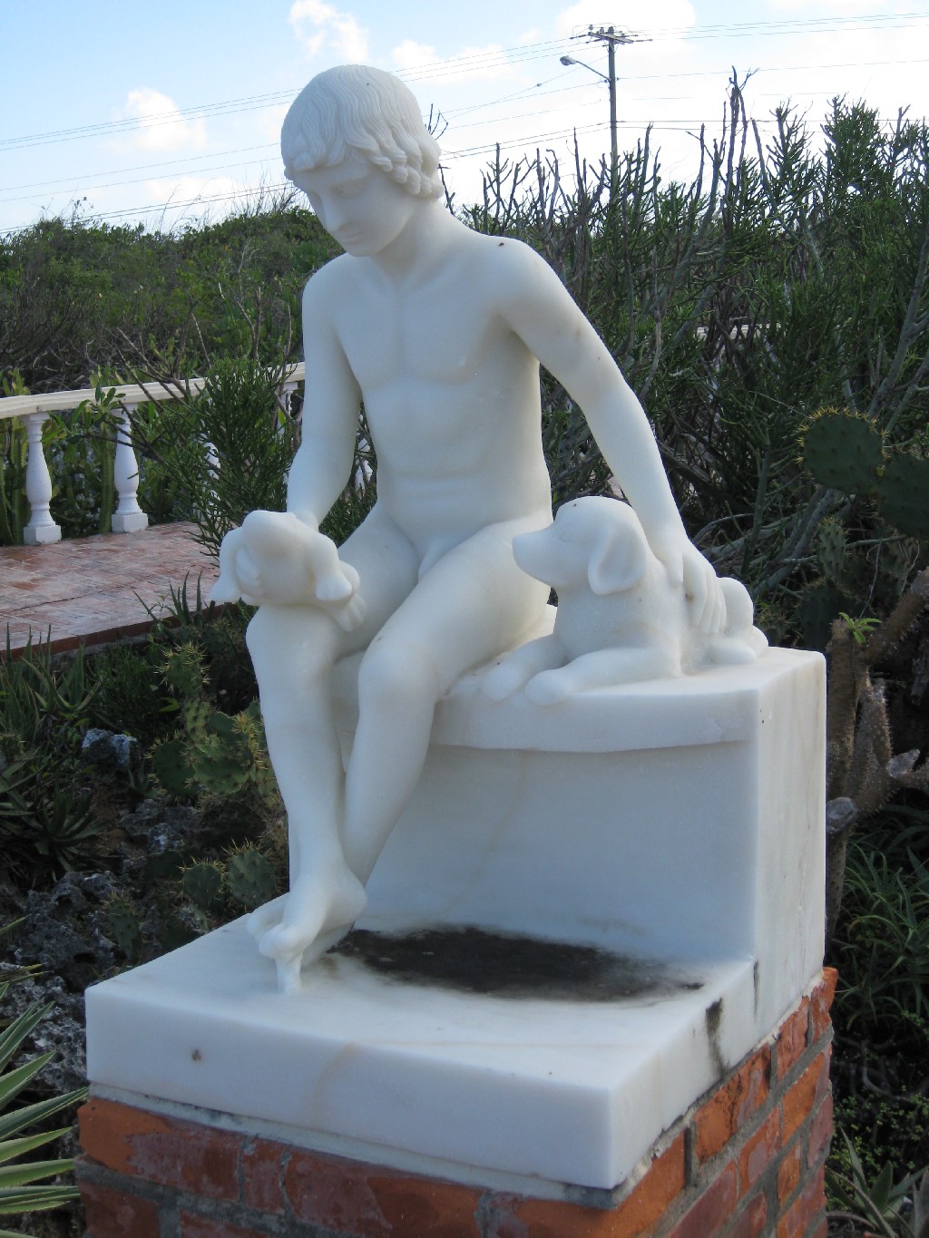 Boy With Dog - 60x48x48